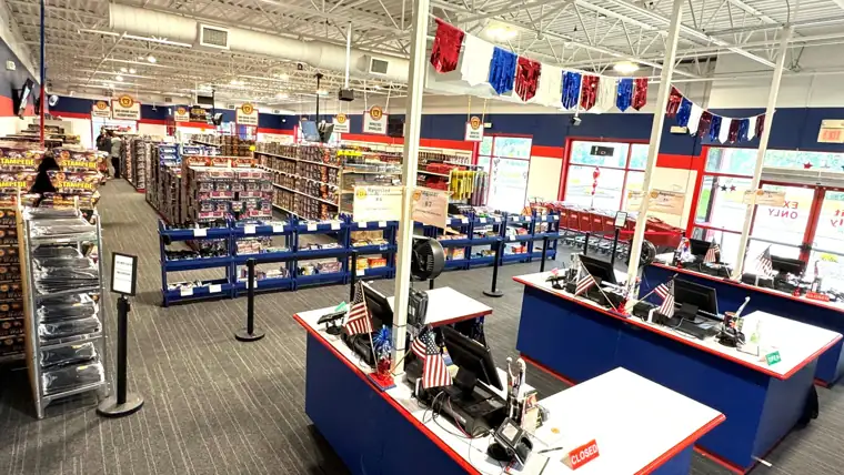 Wide view inside Keystone Gettysburg at the checkout counters